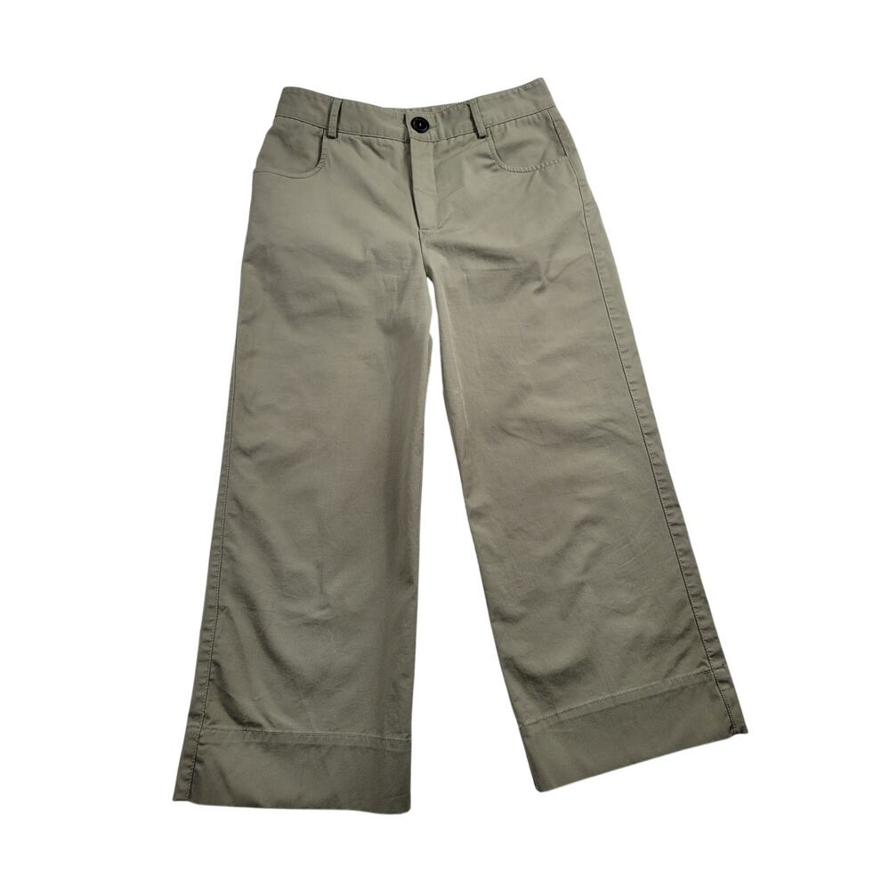 Zara Woman Khaki Cropped Wide Leg Cargo Pants Size M